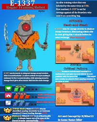 Our character generator on brawl stars is the best in the field. New Brawler Concept E 1337 Rogue Training Robot Brawlstars
