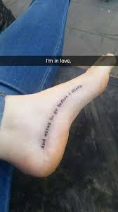 Robert Frost Stopping By Woods On A Snowy Evening Theme Robert Frost Tattoo Quote From Stopping By Woods On A Snowy Evening Typewriter Font Foot Tattoo Tat Foot Tattoo Quotes Foot Tattoos Tattoo Placement Foot