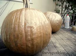Spray Painted Metallic Pumpkins Take Halloween Pumpkins Into Thanksgiving The V Spot