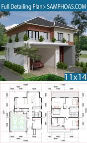 3 Bedroom Villa Design 11x13m Samphoas Plan Villa Design Model House Plan House Construction Plan