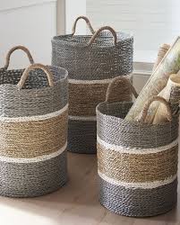 Jambi Baskets Set Of Three Grandin Road Decorative Accessories Basket Home Decor Accessories