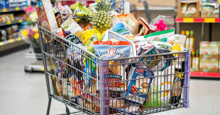 Aldi Grocery Cart Filled With Groceries Aldi Shopping Aldi Delivery Groceries