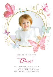 Birthday Invitation Card Template Png Magical Butterflies Photo Birthday Invitation Template Greetings Island Photo Birthday Invitations First Birthday Invitations Baby Birthday Invitation Card