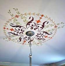 If your tv is over 50, it's best if the vesa hole patterns are centered so the screen has enough clearance from the ceiling. Ceiling Stencils 19th Century Ceiling Set Royal Design Studio Stencils