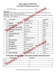 Biology will be on may 5. Music Memory Test 3rd Grade Worksheets Teaching Resources Tpt