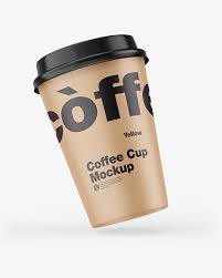 Download Kraft Coffee Cup Mockup In Cup Bowl Mockups On Yellow Images Object Mockups PSD Mockup Templates