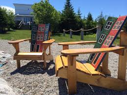These Are A Couple Of Chairs Made By A Local Guy In Newfoundland I Painted Them In The St John S Row House Colors Je Lawn Chairs House Colors Painted Saint