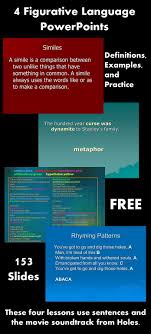 Holes By Louis Sachar Figurative Language Reading Mini Lessons Teacher Material