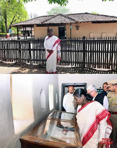 India Today | President Murmu visited the historic Sevagram Ashram in Wardha, once home to Mahatma Gandhi, reflecting on India's rich legacy and Gandhian... | Instagram