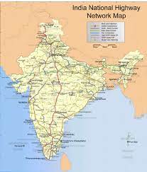 India National Highway Network Map Map India Map Highway Map
