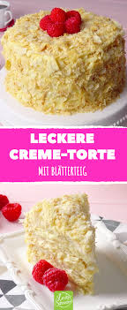 Vanillecreme Torte Mit Blatterteig Lecker Leckere Torten Vanillecreme Torte