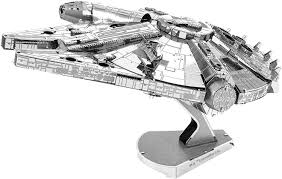 The amazingly detailed metal diy 3d puzzle models start as two 10cm square steel sheets and finish as an amazing 3d display model. Amazon Com Metal Earth Fascinations Iconx Premium Series Star Wars Millennium Falcon 3d Metal Model Kit Toys Games