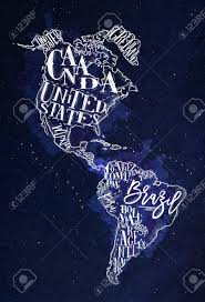 Considerados emergentes, a economia destes três países corresponde a, aproximadamente, 75% do pib dos países da américa latina. Vintage America Map With Country Inscription United States Canada Mexico Brasil Peru Argentina Drawing With Chalk On Blue Background Royalty Free Cliparts Vectors And Stock Illustration Image 76222681