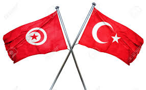 De turkse vlag toont een witte maan in het laatste kwartier en een witte ster op een rode achtergrond. Tunesie Vlag Gecombineerd Met Een Vlag Van Turkije Royalty Vrije Foto Plaatjes Beelden En Stock Fotografie Image 56727858