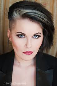 Short Dark Hair With Side Swept Fringe And White Streaks Hair Streaks Short Hair Styles Dark Hair