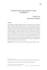 Liberating the nhs, the department of health stated that their ambition was to achieve healthcare outcomes that are among the best in the world. Pdf Framing The War On Drugs In The Philippines