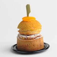 Tarte Gourmande Christophe Roussel Pate Sablee A La Noisette Compotee Ananas Mangue Banane Crumble Chou A La Puree De Mangue Small Desserts Food Pastry