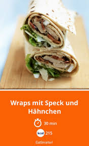 Wraps Mit Speck Und Hahnchen Rezept Wraps Rezept Rezepte Essensrezepte