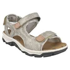 Details About Ladies Rieker 68852 Glitter Hoop Loop Strap Walking Sandals Summer Size Vegan