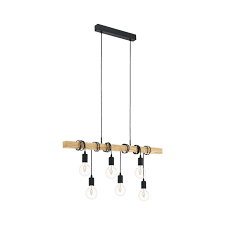 Rustic Wooden Bar Ceiling Pendant With Wrapped Lamp Holders Barber Shop In 2019 Interior Lighting Lighting Ceiling Pendant