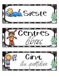 Menu Du Jour Cactus French Schedule Cards Inspired Elementary Schedule Cards Elementary