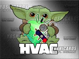 Air Force USAF HVAC Civil Engineer Baby Yoda Inspired Car Laptop Vinyl  Decal