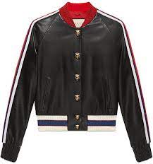 Gucci Embroidered Leather Bomber Embroidered Leather Jacket Embroidered Bomber Jacket Designer Leather Jackets