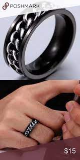 Chain Spins Stainless Steel Spinner Ring Band Spinner Rings Steel Ring Rings For Men