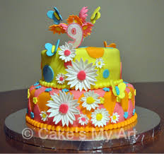 Birthday Cake For 9 Year Old Boy Birthday Cake For A 9 Year Old Girl Birthday Theme Was Summer And They Wanted Something Bright This Fil Birthday Cake Kids Birthday Cake Girls Girl Cakes