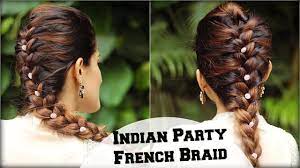 Easy French Braid Ponytail Hairstyle For Indian Wedding Occasion Indian French Braid Ponytail Braided Ponytail Hairstyles Indian Wedding Hairstyles