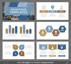 Set Of Blue And Brown Elements For Multipurpose Presentation
