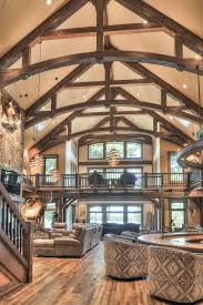 Integrated post and beam structure on the inside Timber Frame Lake House Barn House Plans Rustic House Plans House Plan With Loft