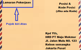 Contoh surat lamaran kerja umum, bank, karyawan, alfamart, pt, sekolahan, formal, fresh graduate, bahasa inggris, via email, tulis tangan, simple & downloadable. Contoh Tulisan Amplop Lamaran Kerja Guru