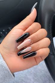 29+ black acrylic nail art, designs, ideas | design trends. The Most Beautiful Black Winter Nails Ideas Stylish Belles Long Acrylic Nails Coffin Bling Acrylic Nails Silver Glitter Nails