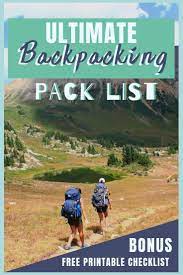 Backpacking Pack List Gear Essentials For Beginners Nomads With A Purpose Backpacking Essentials Hiking Trip Backpacking Packing List