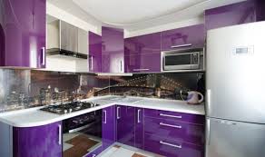 purple color kitchen design scheme