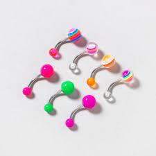 Neon Belly Ring Set Claire S Belly Button Piercing Jewelry Belly Button Rings Body Jewelry Belly Rings