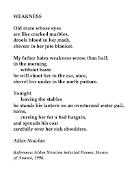 Alden Nowlan Weakness Family Poems Poems Poetry