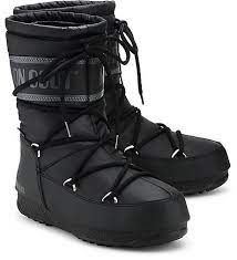 These boots were made for hopping in zero gravity. Moon Boot Moonboots Mid Nylon Wp Schwarz Gortz 48970601