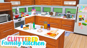 Kitchen in three different colors, made sims 4 cc kitchen opening : Cluttered Family Kitchen The Sims 4 Speed Build Cc Links Youtube