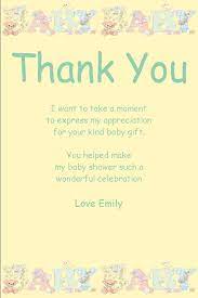Baby Shower Thank You Cards Baby Shower Decoration Ideas Baby Shower Card Sayings Baby Shower Thank You Cards Baby Shower Thank You