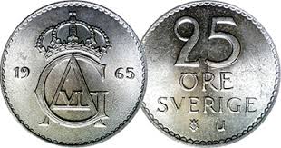 Sverige 2 öre 1853 prof mynt.jpg (124.63 kib) vist 666 ganger. Coin Value Sweden 10 25 50 Ore Gustav Vi 1962 To 1973
