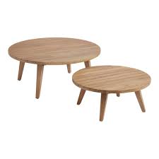 Round Acacia Nevis Outdoor Nesting Coffee Table 2 Piece Set Nesting Coffee Tables Coffee Table Outdoor Furniture Collections