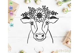 Free Free 218 Cow With Flower Crown Svg Free SVG PNG EPS DXF File