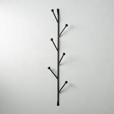 Barker Matte Black Vertical Wall Mounted Coat Rack Reviews Cb2 In 2020 Wall Mounted Coat Rack Modern Coat Rack Coat Rack Wall