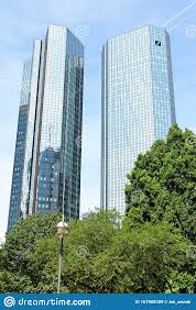 Bottom View Of Deutsche Bank Twin Towers In Frankfurt Am Main Germany Editorial Stock Image Image Of Economy Headquarters 167988289