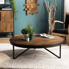 Un choix unique de grande table basse disponible dans notre magasin. Grande Table Basse Ronde En Teck Et Metal Asio N 2 Univers Du Salon