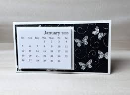 Mini Desk Calendar With Butterflies Small Trifold Tear Away Etsy Mini Desk Calendar Holiday Calendar Desk Calendars