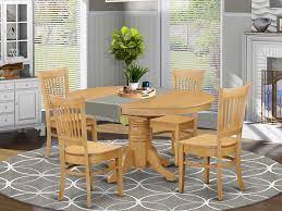 There are few materials that have the elegance and strength of solid oak. Buy East West Furniture Kitchen Table Set 4 Wonderful Dining Room Chairs A Wonderful Round Wooden Dining Table Oak Color Wooden Seat Oak Butterfly Leaf Dining Room Table Online In Turkey B00tv48n0a
