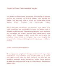 Pada masa yang sama, rakyat malaysia hendaklah menghindari sebarang tindakan yang dapat mencetuskan provokasi kaum. Perpaduan Asas Kecemerlangan Negara
